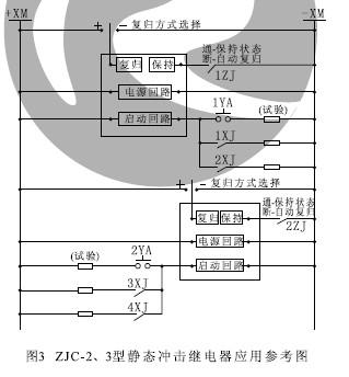 ZJC-2、ZJC-3型靜態(tài)沖擊繼電器應(yīng)用參考圖