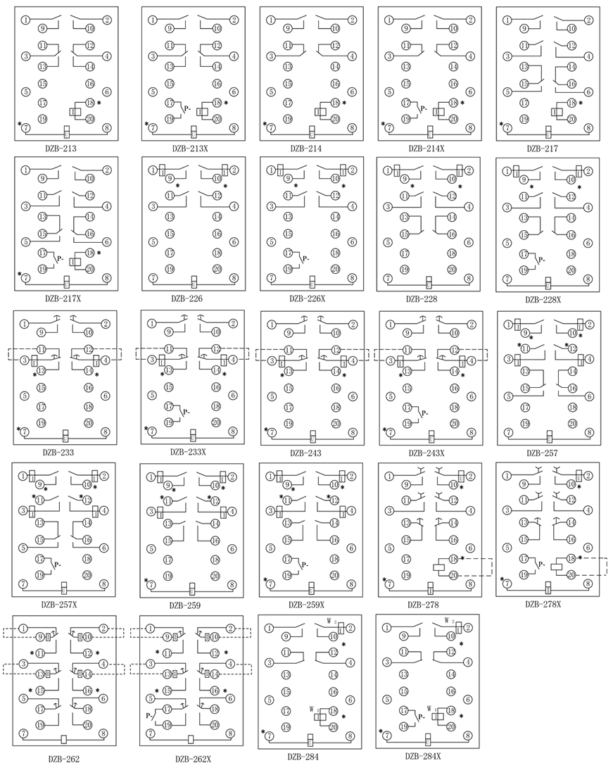 DZB-284,DZB-284X接線圖