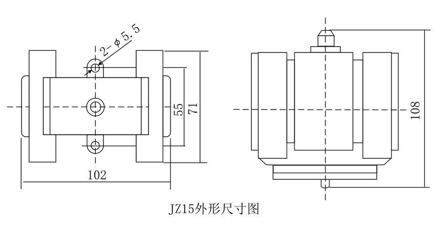 JZ15-26外形及開(kāi)孔尺寸圖