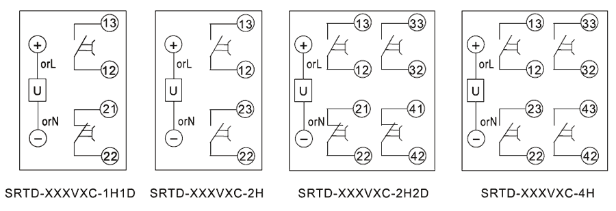 SRTD-220VAC-2H內(nèi)部接線圖