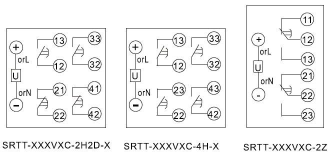 SRTT-110VAC-2H2D-B內(nèi)部接線圖