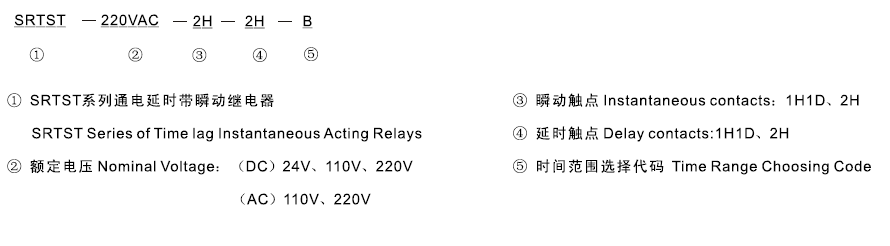 SRTST-220VDC-2H-2H-D型號及其含義