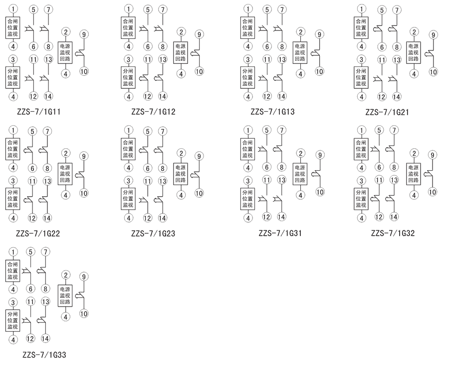 ZZS-7/1G23內(nèi)部接線圖