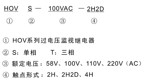 HOVT-110VAC-2H2D型號及其含義