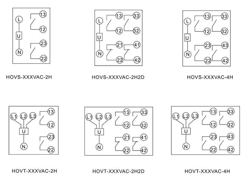 HOVT-100VAC-4H內(nèi)部接線圖