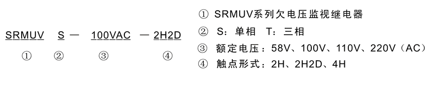 SRMUVT-100VAC-2H型號及其含義